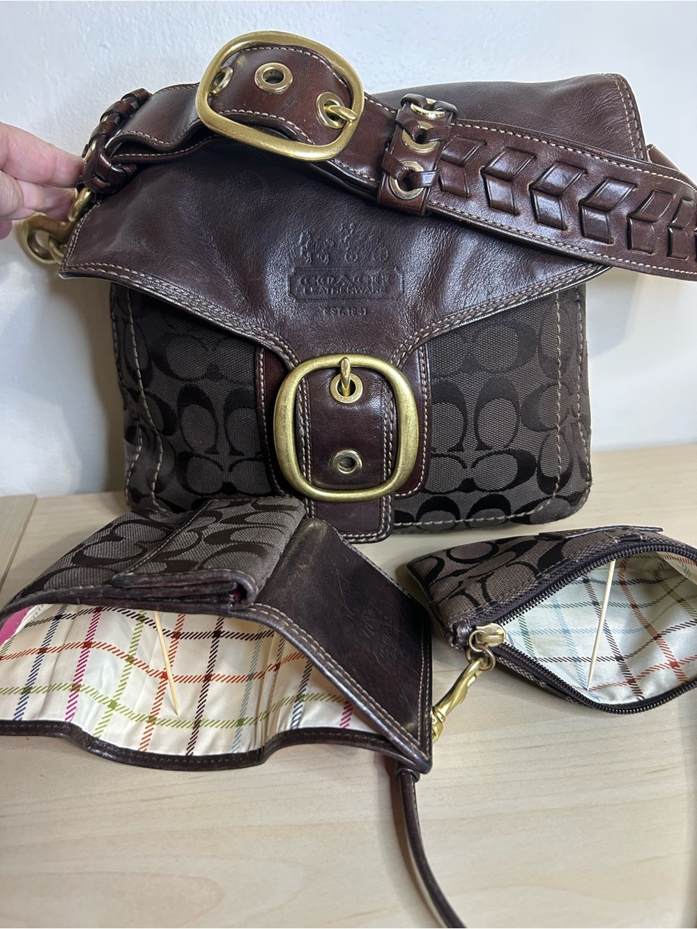 Coach Bleeker Crossbody 2007 with Matching Wallet and Wristlet 11434